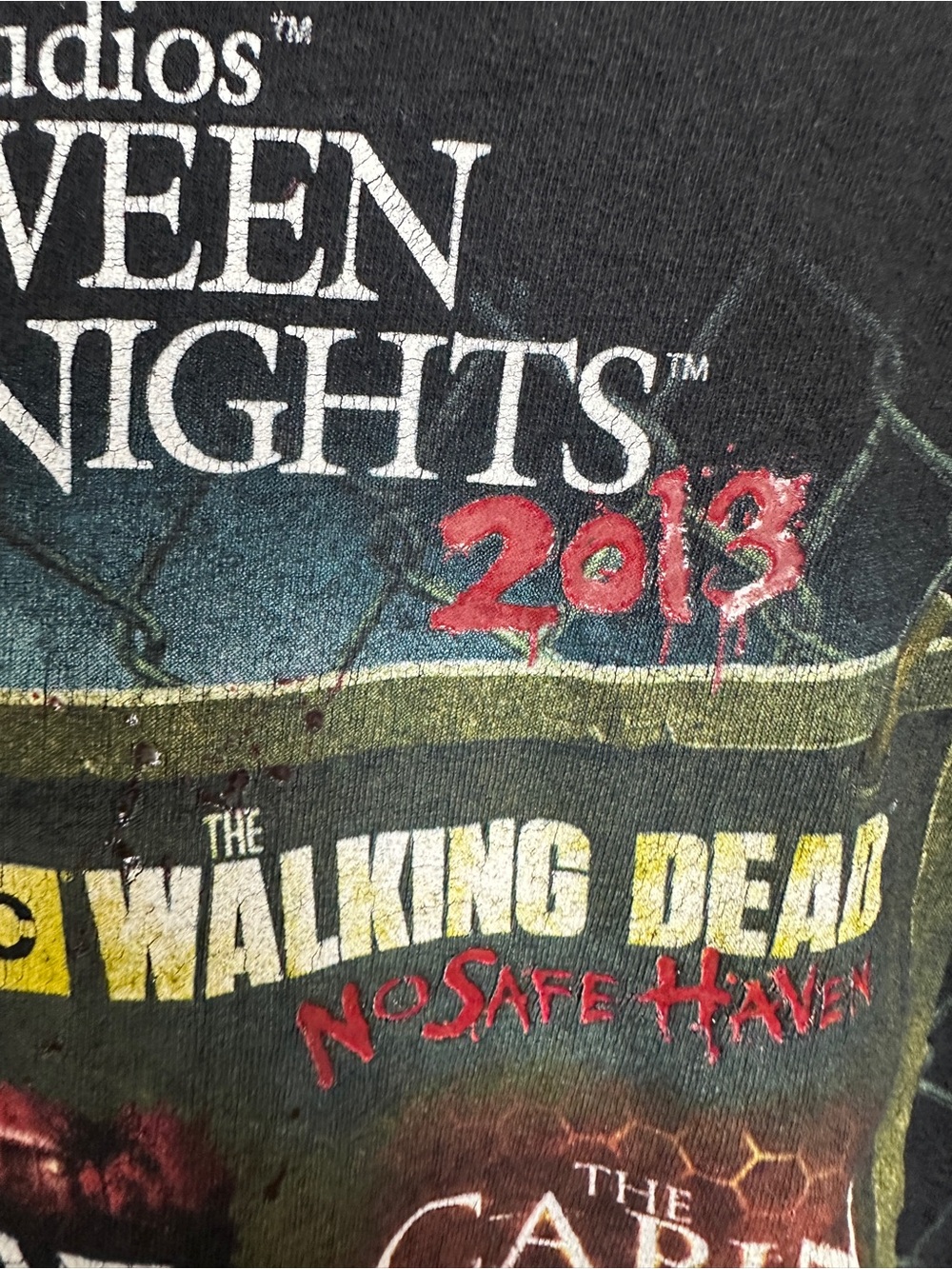 Universal Studios Halloween Horror Nights 2013 Cut Off Cropped T-Shirt XL Movies - Picture 6 of 8